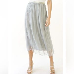 NWT Molly Bracken Star Ladies Woven Skirt Light Grey Glitter Size S/M